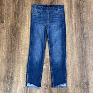Liverpool Slim/Skinny Crop Fray Ankle Denim  Stretch Jean Sz 2